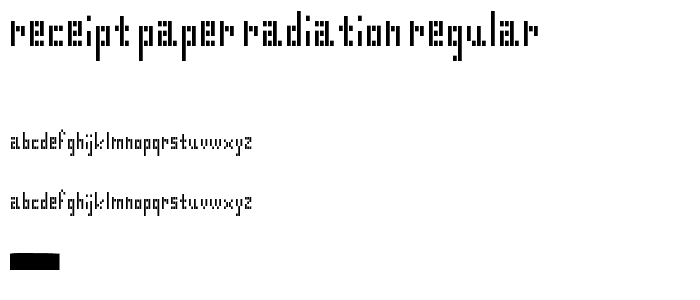 Receipt Paper Radiation Regular font